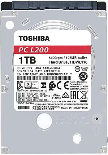 Toshiba L200 1TB HDD 5400RPM 2.5" SATA image