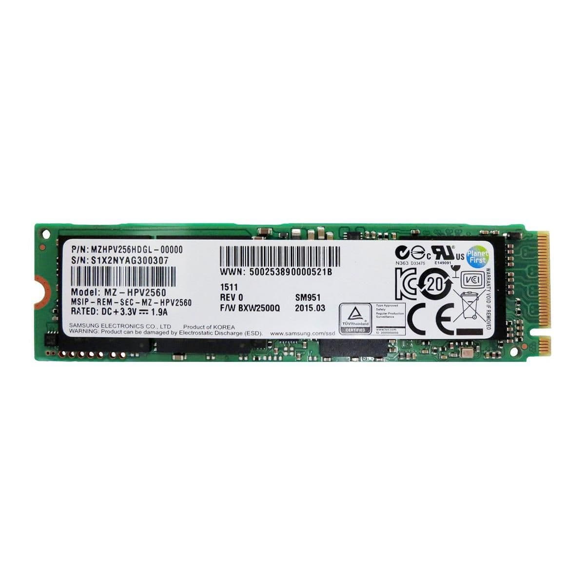 Samsung MZVPV256HDGL-00000 256GB M.2-2280 SSD PCIe 3.0 X4 NVMe image