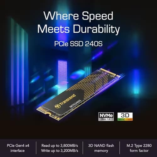 Transcend MTE240S 1TB M.2-2280 SSD PCIe 4.0 X4 NVMe image