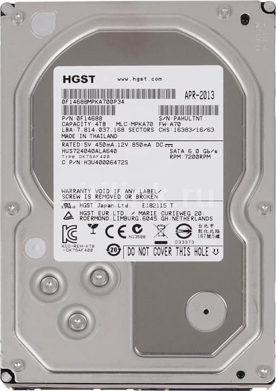 Hitachi Ultrastar 7K4000 4TB HDD 3.5" 7200RPM SATA image