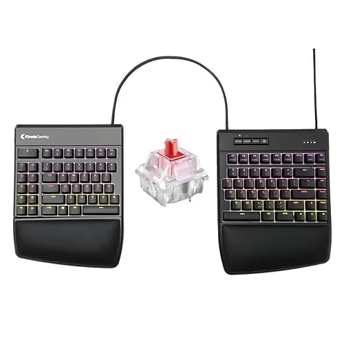 Kinesis Gaming Freestyle Edge RGB Wired Ergonomic Split Cherry MX Red Mechanical Gaming Keyboard image