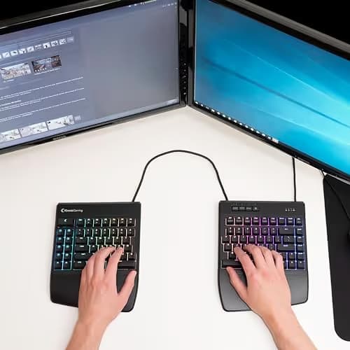 Kinesis Gaming Freestyle Edge RGB Wired Ergonomic Split Cherry MX Red Mechanical Gaming Keyboard image