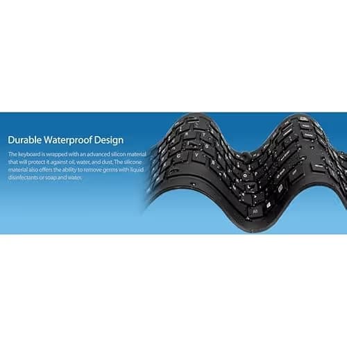 Adesso Antimicrobial Waterproof Wired Flex Mini Keyboard image