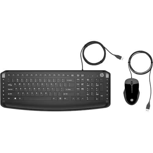 HP 200 Wired Standard Keyboard With Optical Mouse main image