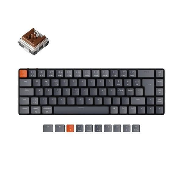 Keychron K7 RGB Wireless/Wired Slim Low Profile Optical Brown Hot-Swappable Mechanical Keyboard image