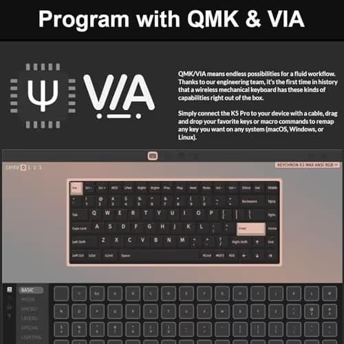 Keychron K3 Max RGB Bluetooth/Wired Standard Gateron Low-Profile Brown Mechanical Keyboard image