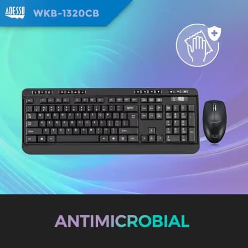Adesso WKB-1320CB Wireless Standard Keyboard With Optical Mouse image