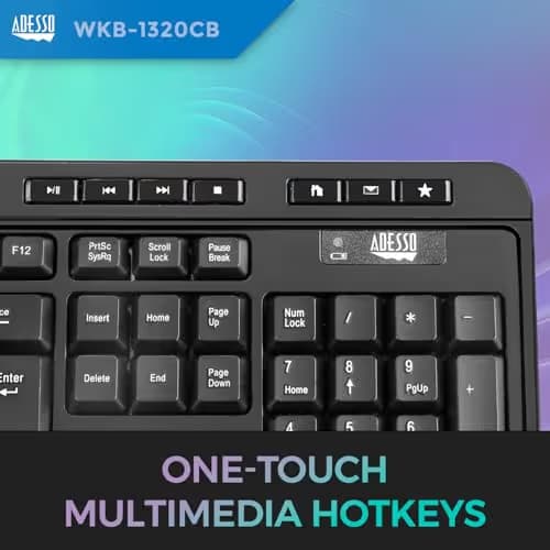 Adesso WKB-1320CB Wireless Standard Keyboard With Optical Mouse image