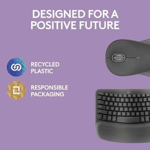 Logitech Wave Keys MK670 Bluetooth/Wireless/Wired Ergonomic Keyboard With Optical Mouse image