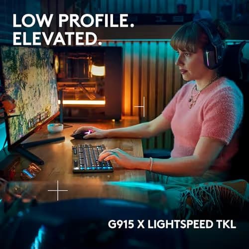 Logitech G915 LIGHTSPEED TKL RGB Wireless/Wired/Bluetooth Logitech Low-Profile GL Linear Gaming Keyboard image