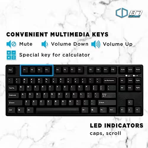 iKBC CD87 V2 Standard Wired Cherry MX Blue Mechanical Keyboard image