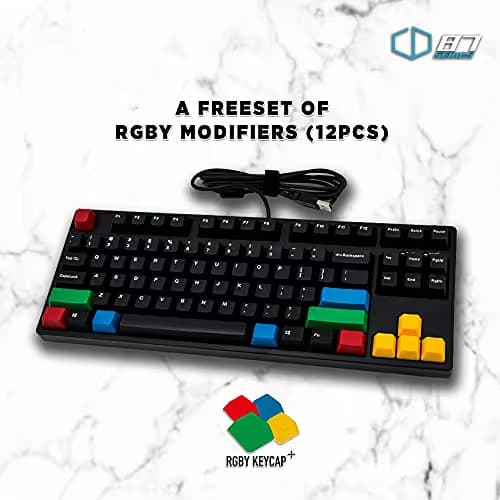 iKBC CD87 V2 Standard Wired Cherry MX Blue Mechanical Keyboard image
