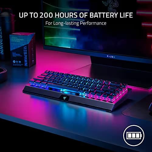 Razer BlackWidow V3 Mini HyperSpeed Phantom Edition RGB Bluetooth Wireless Wired Gaming Keyboard image