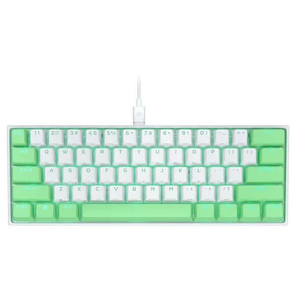 Corsair K65 RGB MINI HINT OF MINT Cherry MX Speed Silver Wired Gaming Keyboard image