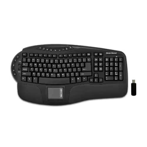 Gear Head KB5950TPW Wireless Ergonomic Keyboard With Touchpad image