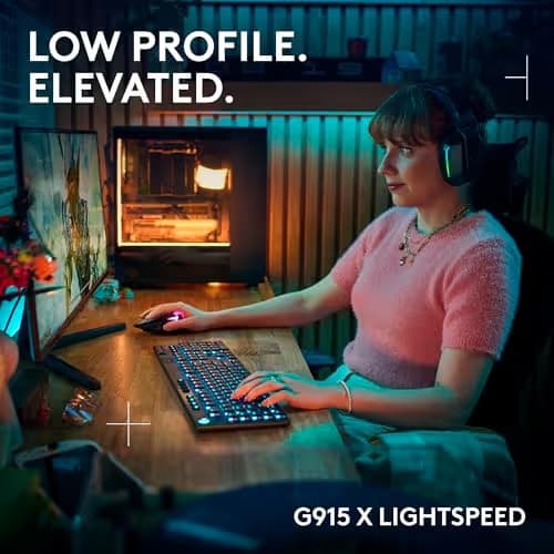 Logitech G915 X LIGHTSPEED RGB Low-Profile GL Tactile Wired/Wireless/Bluetooth Gaming Keyboard image