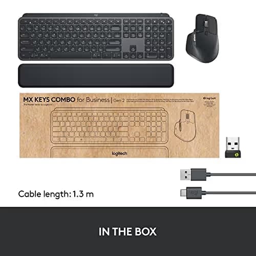 Logitech MX Keys Gen 2 Bluetooth/Wireless/Wired/Wired Slim Keyboard With Optical Mouse image