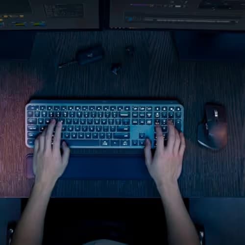 Logitech MX Keys S Bluetooth Wireless Wired Slim Keyboard with Laser Mouse image