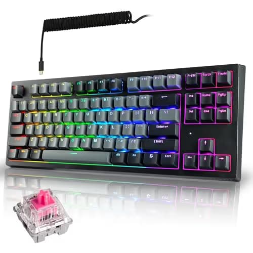 Tecware Phantom+ Elite Tecware Wraith Pink RGB Bluetooth/Wireless/Wired Gaming Keyboard image
