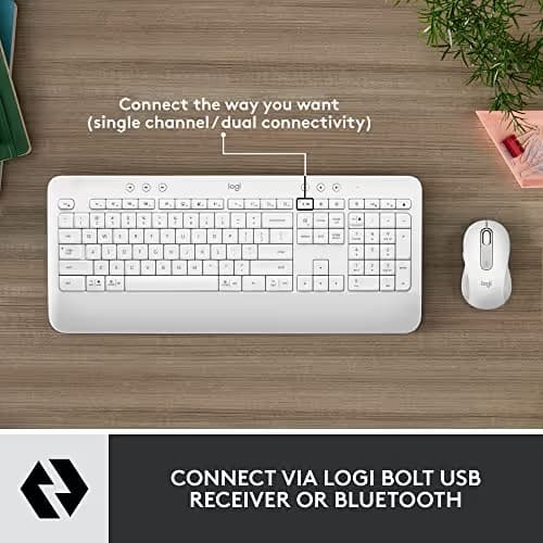 Logitech Signature MK650 Wired/Bluetooth/Wireless Standard Keyboard With Laser Mouse image