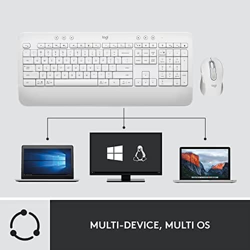 Logitech Signature MK650 Wired/Bluetooth/Wireless Standard Keyboard With Laser Mouse image