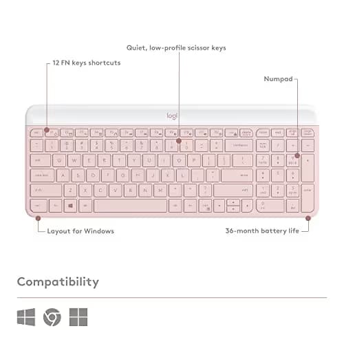 Logitech MK470 Wireless/Wired Slim Keyboard With Optical Mouse image