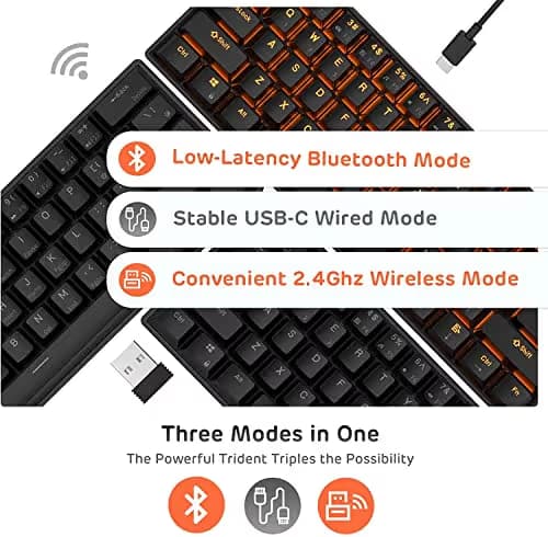 RK Royal Kludge RK61 Bluetooth/Wireless/Wired Mini Keyboard image