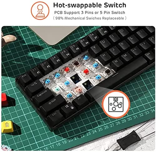 RK Royal Kludge RK61 Bluetooth/Wireless/Wired Mini Keyboard image