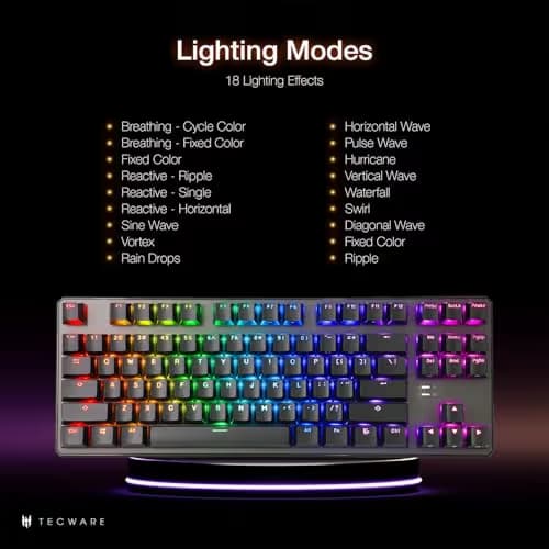 Tecware Phantom+ RGB Wired Tecware Wraith Brown Gaming Keyboard image