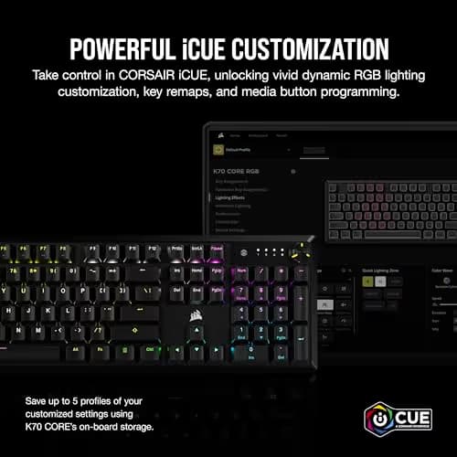 Corsair K70 CORE RGB Wired Corsair MLX Red Linear Gaming Keyboard image