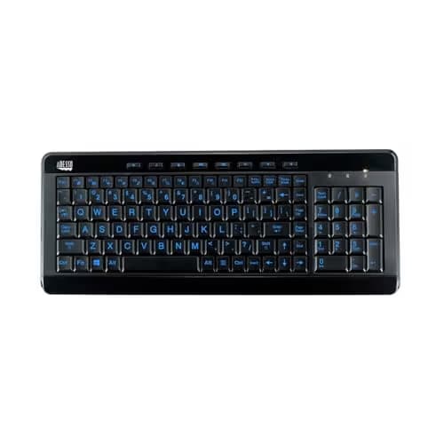 Adesso SlimTouch 120 3-Color Illuminated Compact Multimedia Wired Standard Keyboard main image