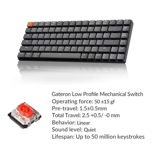 Keychron K3 V2 Ultra-slim Bluetooth/Wired/Wired Standard Gateron Low-Profile Red Mechanical Keyboard image