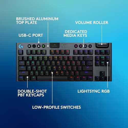 Logitech G915 LIGHTSPEED TKL RGB Wireless/Wired/Bluetooth Gaming Keyboard image