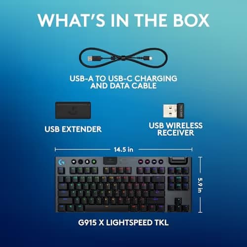 Logitech G915 LIGHTSPEED TKL RGB Wireless/Wired/Bluetooth Gaming Keyboard image