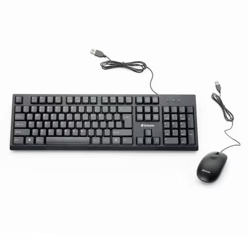 Verbatim 70734 Wired Standard Keyboard with Laser Mouse image