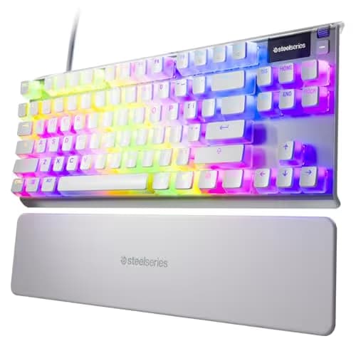 SteelSeries Apex 7 TKL Ghost RGB Wired SteelSeries QX2 Red Gaming Keyboard image