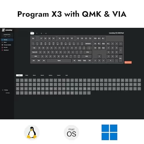 Keychron Lemokey X3 Wired Standard Mechanical Keyboard with Keychron Brown Switches image