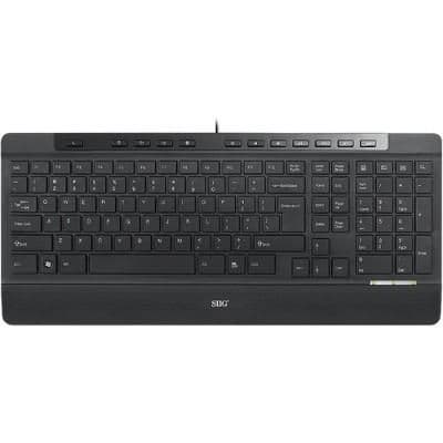 SIIG USB Slim Ergonomic Multimedia Wired Standard Keyboard main image