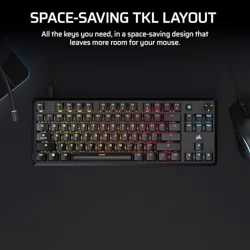 Corsair K70 CORE TKL RGB Wired Corsair MLX Red V2 Linear Gaming Keyboard image