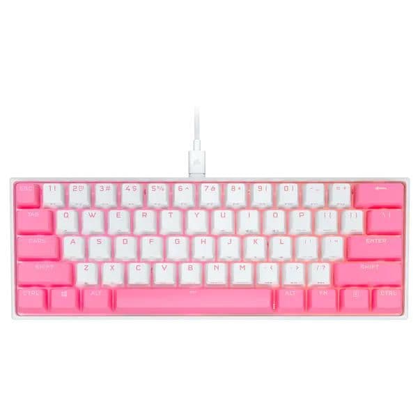 Corsair K65 RGB MINI BUBBLEGUM POP Cherry MX Speed Silver Wired Gaming Keyboard image