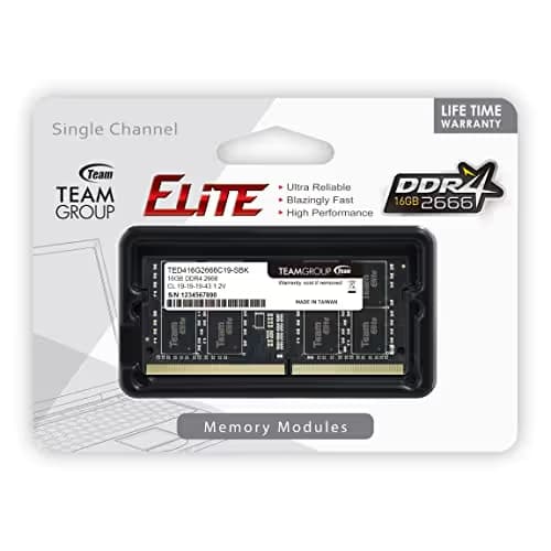 TEAMGROUP Elite Black DDR4-2666 SODIMM CL19 16GB (1x16GB) image