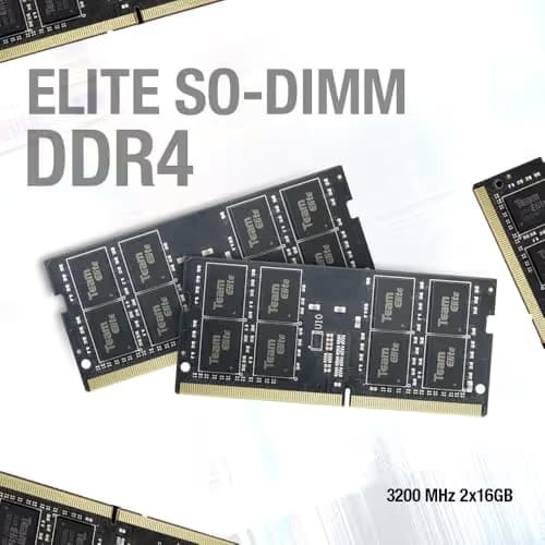 TEAMGROUP Elite Black SODIMM DDR4-3200 CL22 32GB (2x16GB) image