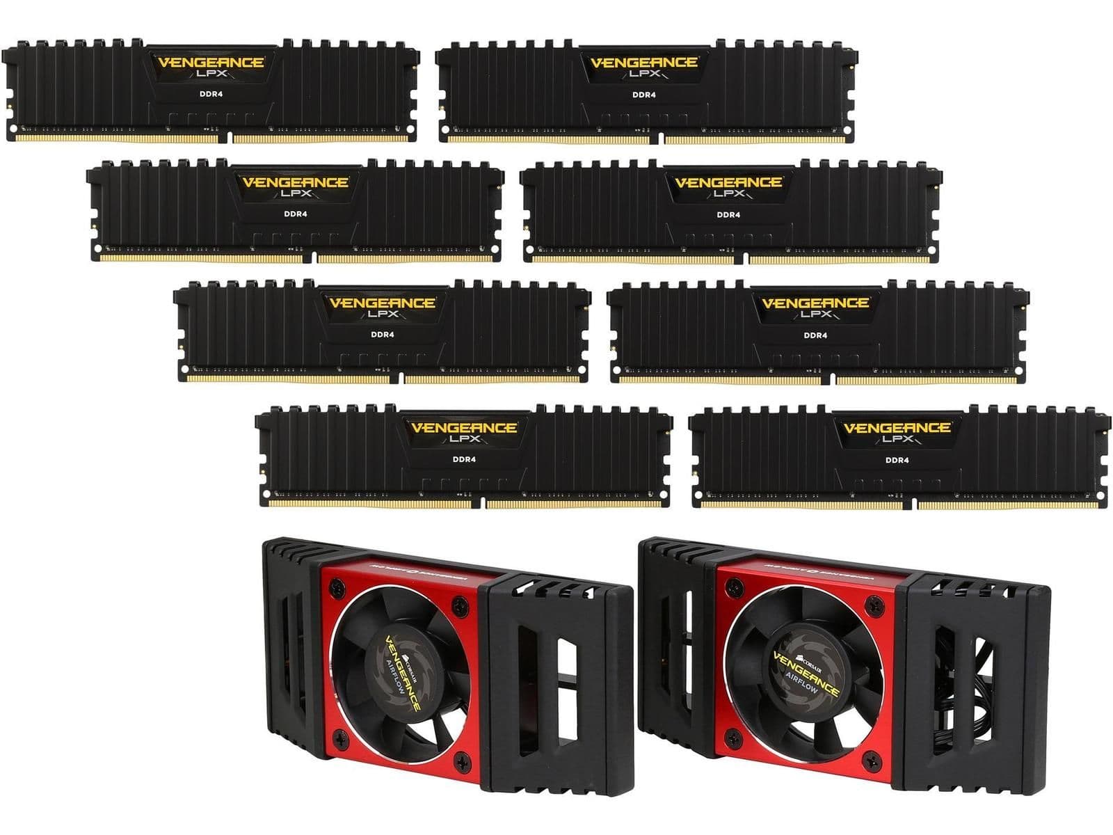 Corsair Vengeance LPX Black / Yellow DDR4-4000 CL19 128GB (8x16GB) image