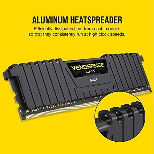 Corsair Vengeance LPX Black / Yellow DDR4-2666 CL16 64GB (4x16GB) image