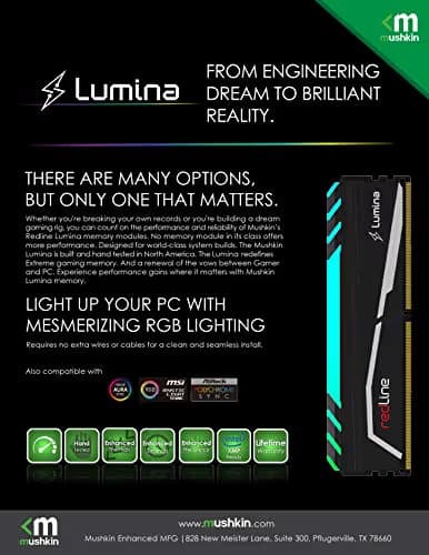 Mushkin Redline Lumina Black DDR4-3600 CL16 64GB (2x32GB) image