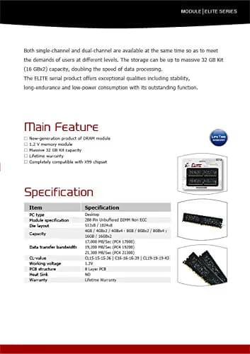 TEAMGROUP Elite Black DDR4-2666 CL19 8GB (1x8GB) image