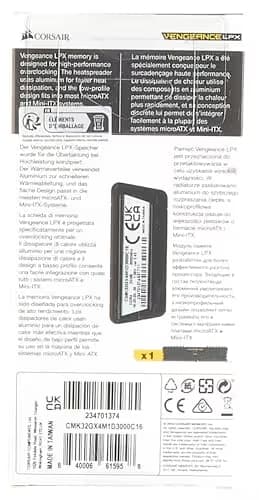 Corsair Vengeance LPX Black / Yellow DDR4-3000 CL16 32GB (1x32GB) image