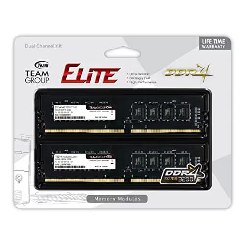 TEAMGROUP Elite Black DDR4-3200 CL22 64GB (2x32GB) image