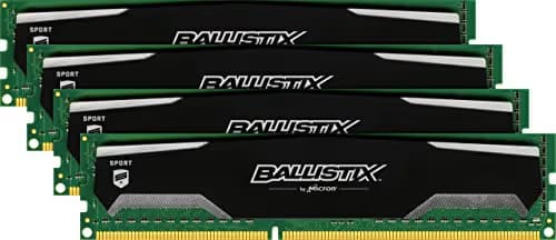 Crucial Ballistix Sport Black / Silver DDR3-1600 CL9 32GB (4x8GB) image