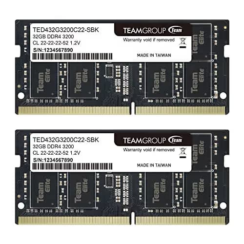 TEAMGROUP Elite Black SODIMM DDR4-3200 CL22 64GB (2x32GB) main image